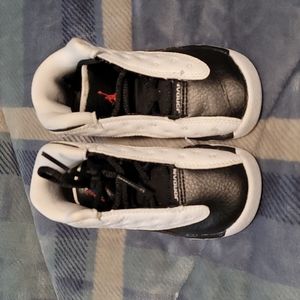 Toddler black and white Jordans